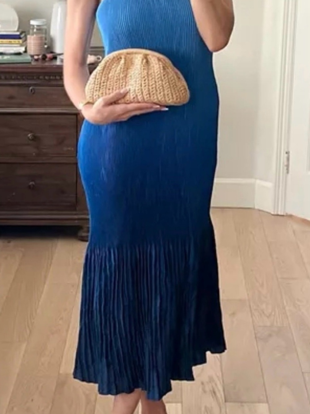 Abercrombie & Fitch Blue Ombre Knit Midi Skirt